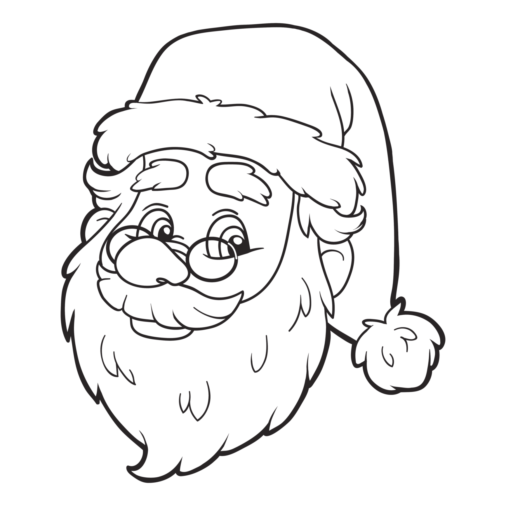 Coloriage Pere Noel lunettes